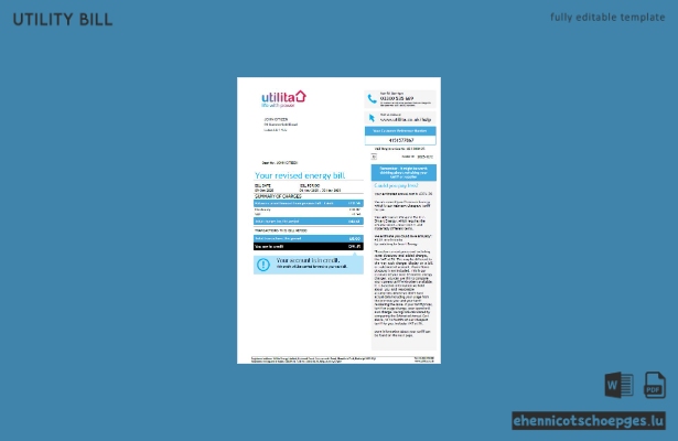 Vorschau einer Beispielrechnung von Utilita Energy im Vereinigten Königreich